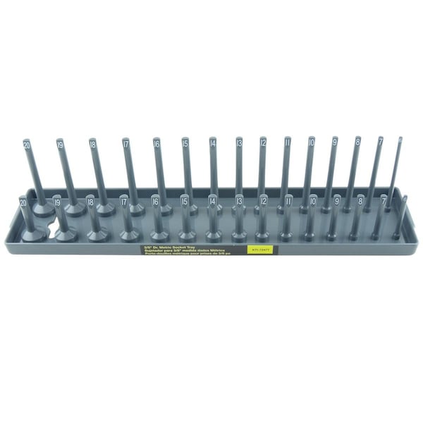 K-Tool International Metric Socket Holder, Gray, 3/8" Drive KTI72477 - main